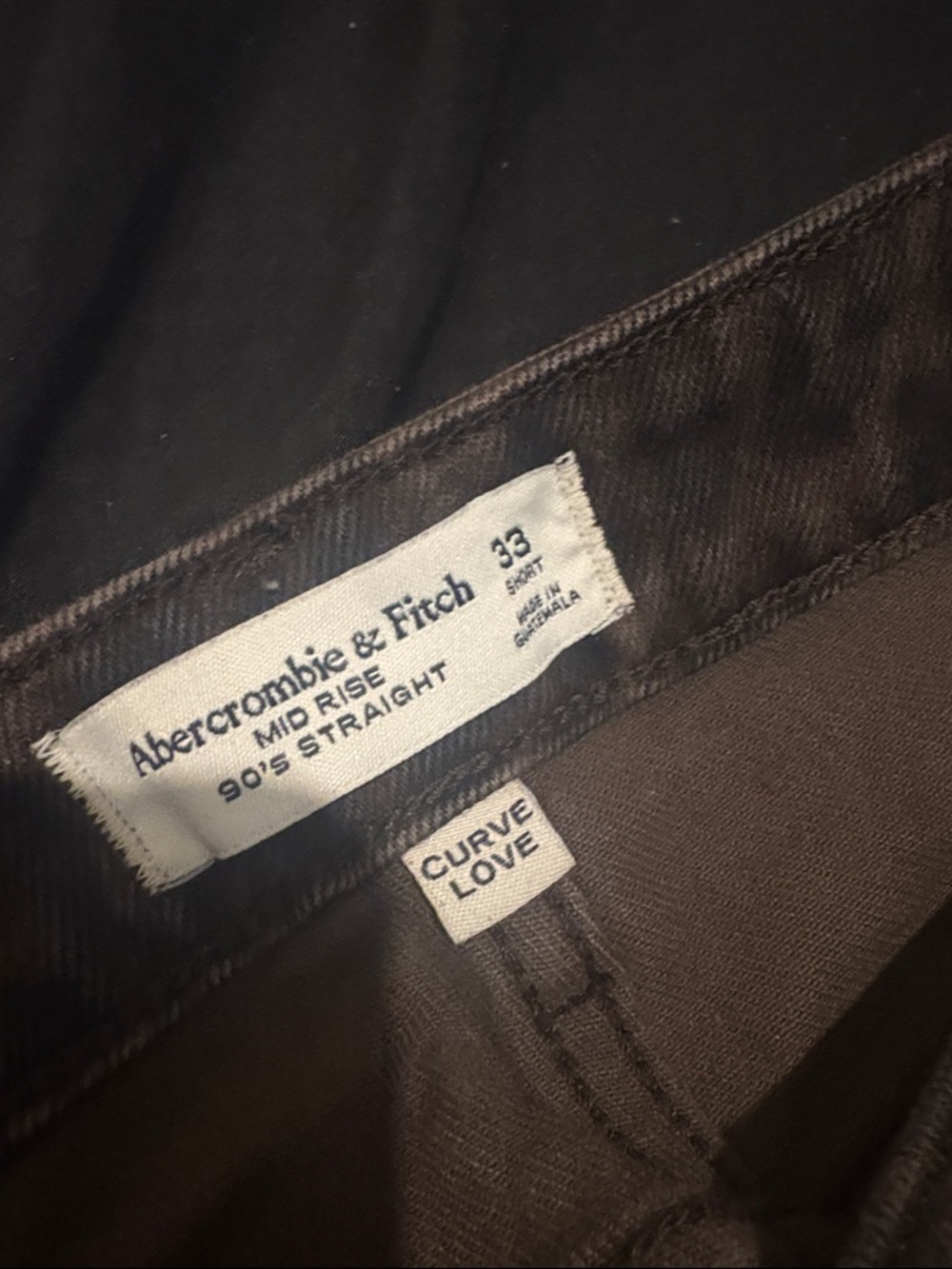 Abercrombie & Fitch Brown Mid-Rise 90's Straight Jeans - Picture 2 of 3